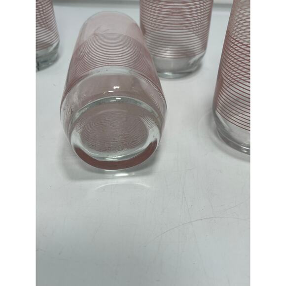 Set of 5 Anchor Hocking Banded Striped Tumblers Mid Century Modern Glasses VTG - Picture 3 of 6